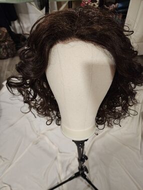 Natural Dark Brown Short Curly Wig with Soft Volume - Women’s Hairstyle Futura